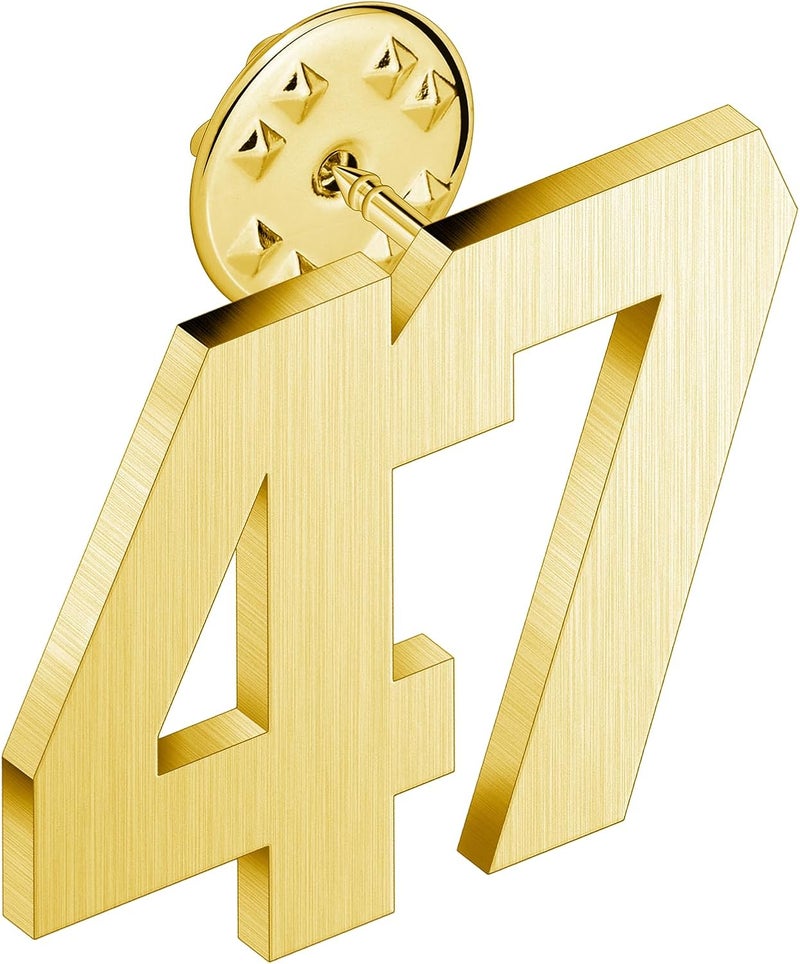 AMITER Personalized 0-100 Number Lapel Pins, 18K Gold Brooch Pin Tie Tacks for Suits, Neckties, Hats, Men & Women - Image 1